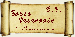 Boris Valanović vizit kartica